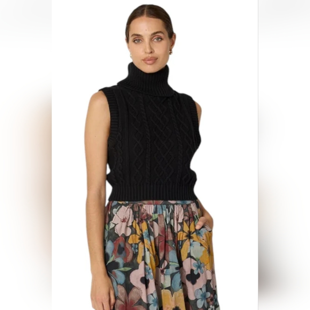 NWT CLEOBELLA | $198 Aria Cable Knit Sweater Vest - Picture 6 of 7
